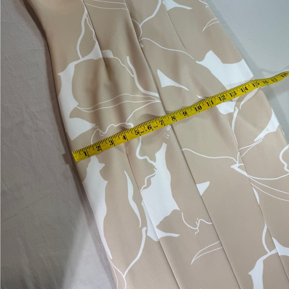 NWT Donna Karan New York Water Color Print Midi Sheath Dress Floral Beige 2 - Picture 6 of 10